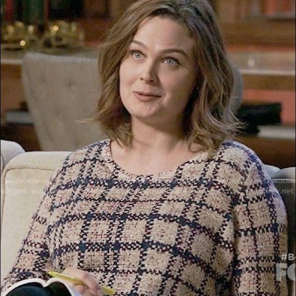 Lucky Brand Plaid Mixed-Media open back top - Picture 8 of 8